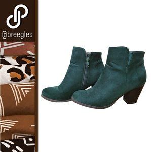Emerald Green Heeled Booties